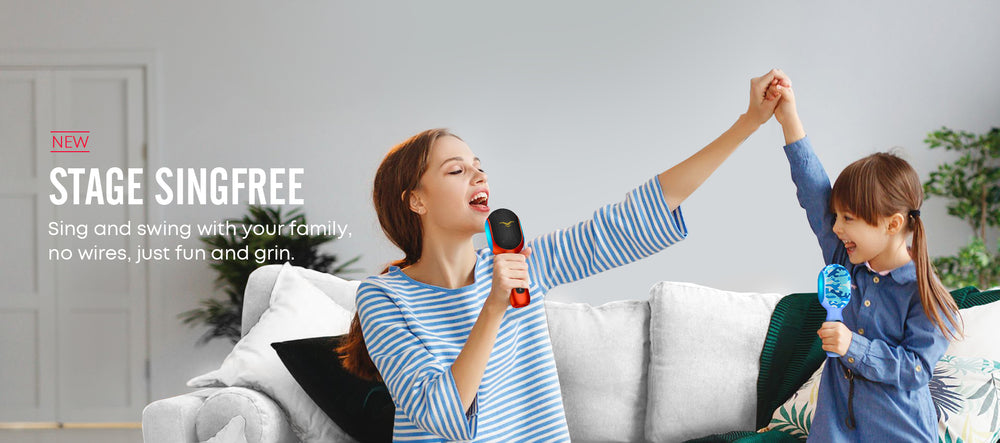 Stage SingFree karaoke microphones banner